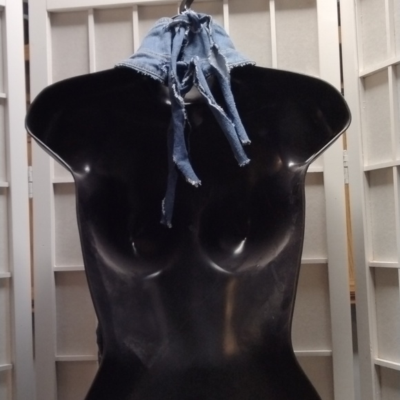 Denim Curled Choker - Picture 3 of 5